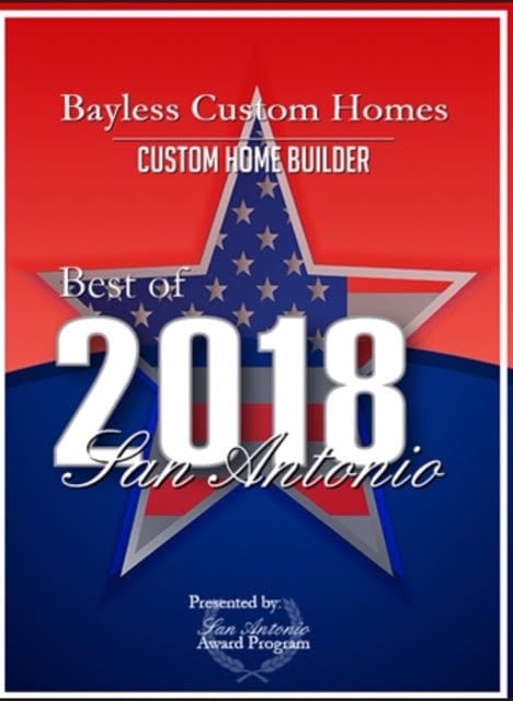 bayless custom homes best of 2018 award